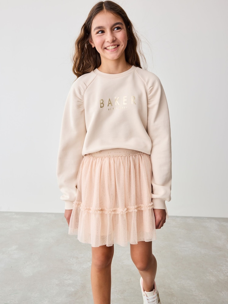 Baker by Ted Baker 2 Piece Sweat Top and Tulle Mesh Skirt Set - Image 1 of 8
