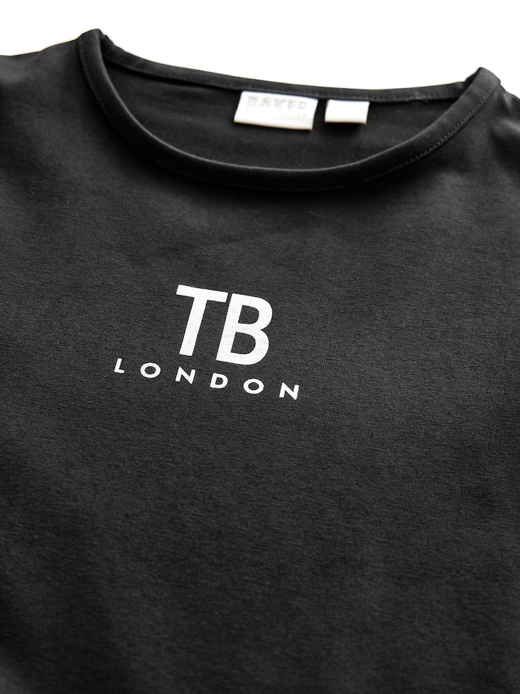 Baker by Ted Baker Silver T-Shirt and Bow Skirt Set - Image 4 of 7
