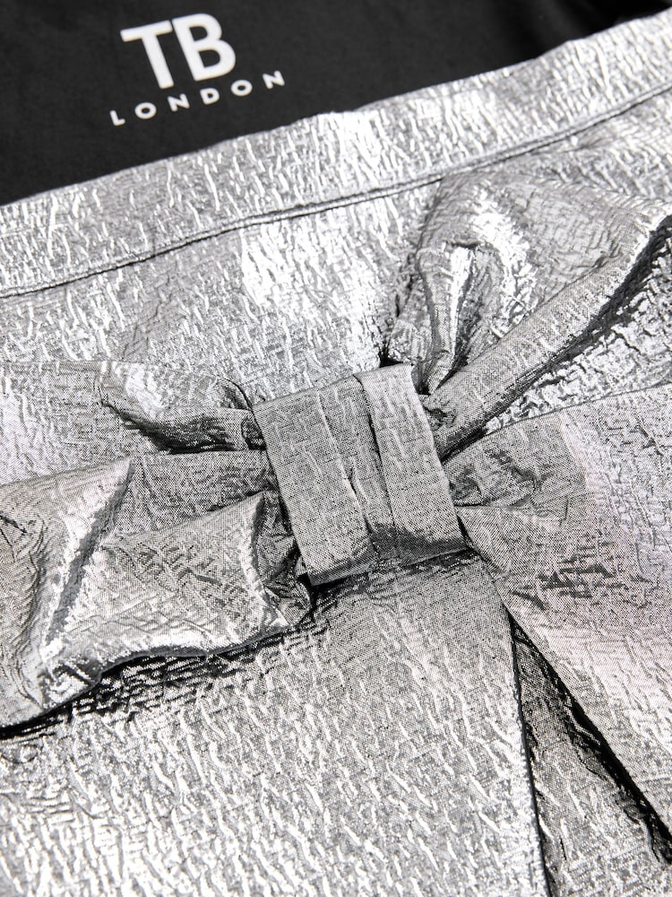 Baker by Ted Baker Silver T-Shirt and Bow Skirt Set - Image 5 of 7