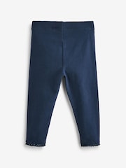 Navy Blue Lace Trim Leggings (3mths-7yrs) - Image 2 of 3