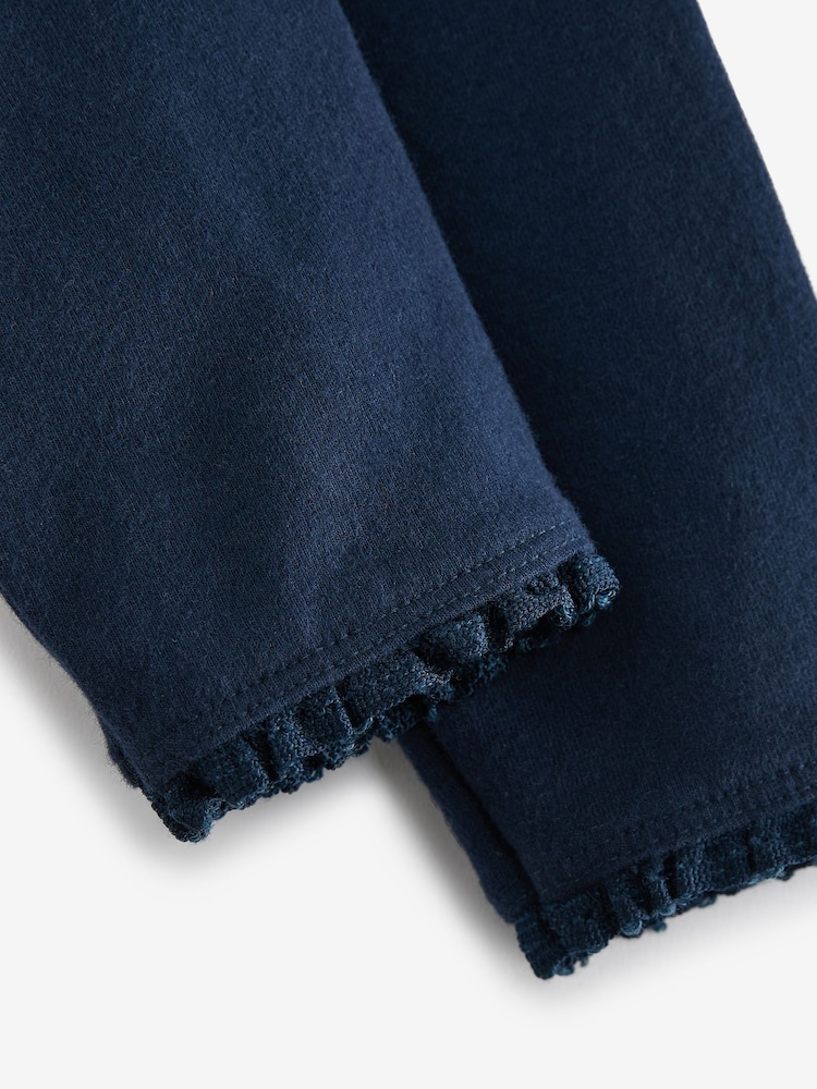 Navy Blue Lace Trim Leggings (3mths-7yrs) - Image 3 of 3