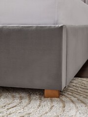 Opulent Velvet Light Grey Amelia Upholstered Ottoman Storage Bed Frame - Image 5 of 8