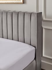 Opulent Velvet Light Grey Amelia Upholstered Ottoman Storage Bed Frame - Image 6 of 8
