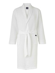 Savile Row Company Grey 100% Cotton Waffle Dressing Gown - Image 2 of 4