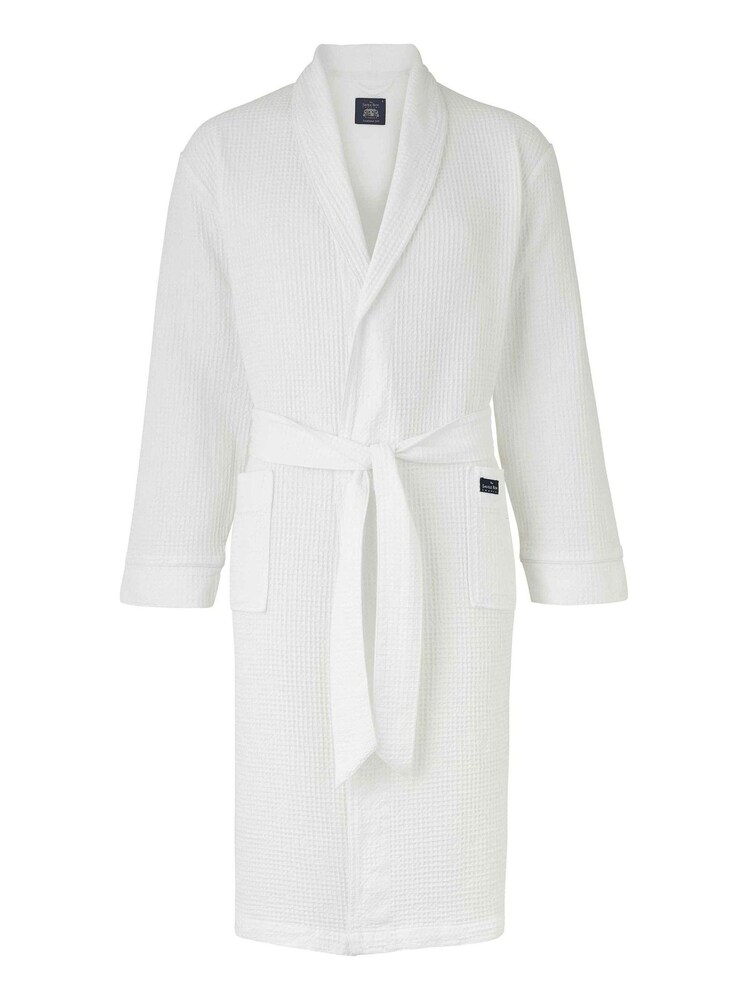Savile Row Company Grey 100% Cotton Waffle Dressing Gown - Image 2 of 4