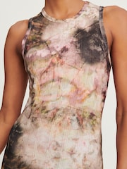 Rosa/Abstrakter Digitalprint - Strukturiertes Maxikleid - Bild 3 von 5