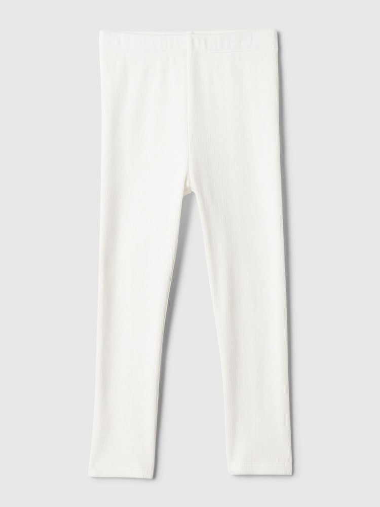 Gap White Pull On Ribbed Knit Leggings (Newborn-5yrs) - Image 1 of 2