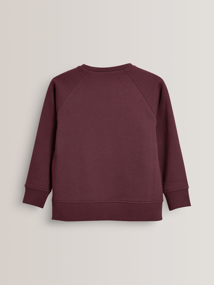 Burgundy Red 1 Pack Crew Neck School Sweater (3-16yrs) - Image 2 of 3