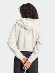 adidas Cream Essentials 3-Stripes French Terry Quarter-Zip Hoodie - Image 2 of 6