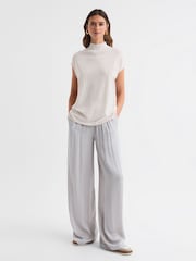 Reiss Stone Clara Wool Funnel Neck Sleeveless Jumper - Image 2 of 6