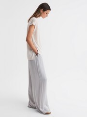 Reiss Stone Clara Wool Funnel Neck Sleeveless Jumper - Image 4 of 6