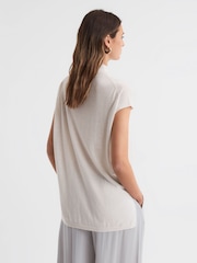 Reiss Stone Clara Wool Funnel Neck Sleeveless Jumper - Image 5 of 6
