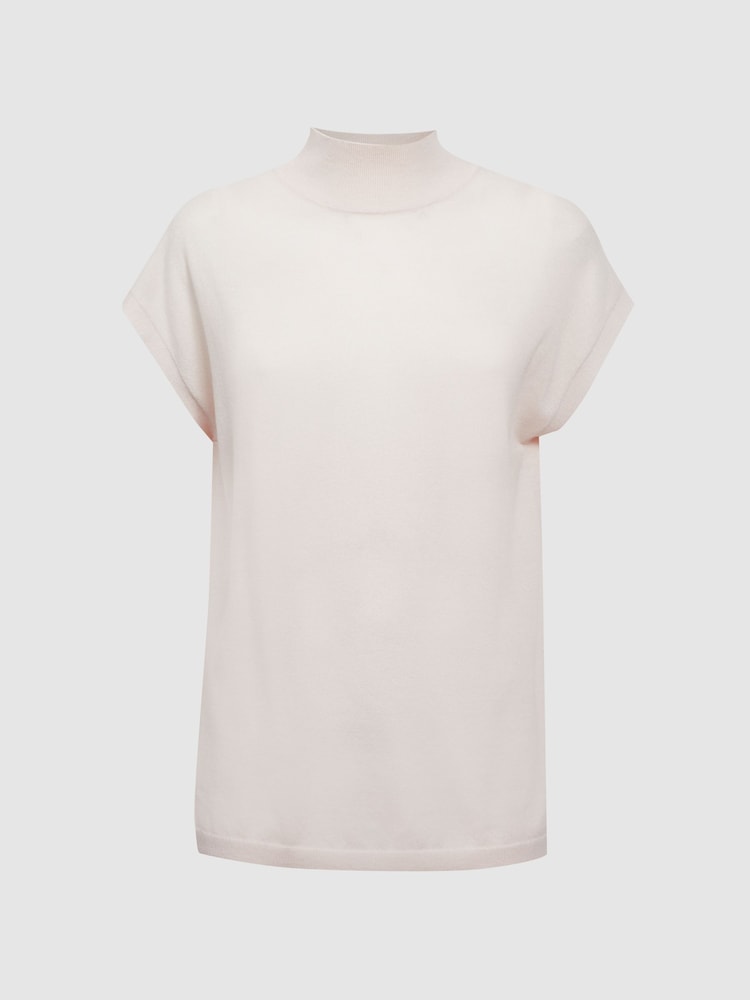 Reiss Stone Clara Wool Funnel Neck Sleeveless Jumper - Image 6 of 6