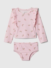 Gap Pink Rainbow Rashguard and Bikini Bottom Baby Set (Newborn-5yrs) - Image 1 of 1