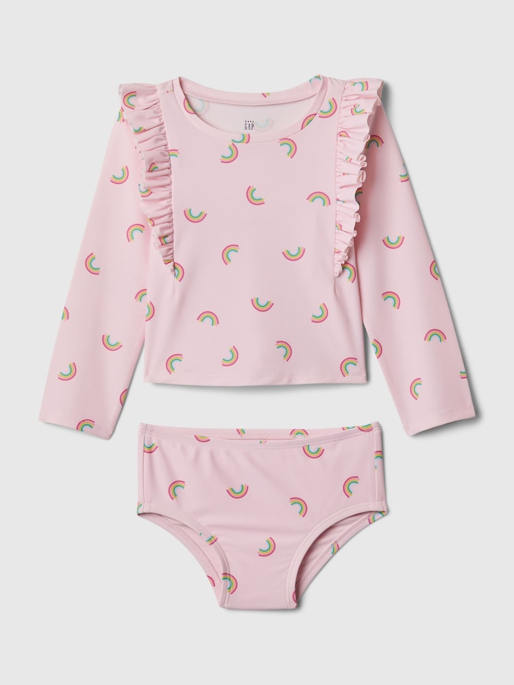 Gap Pink Rainbow Rashguard and Bikini Bottom Baby Set (Newborn-5yrs) - Image 1 of 1