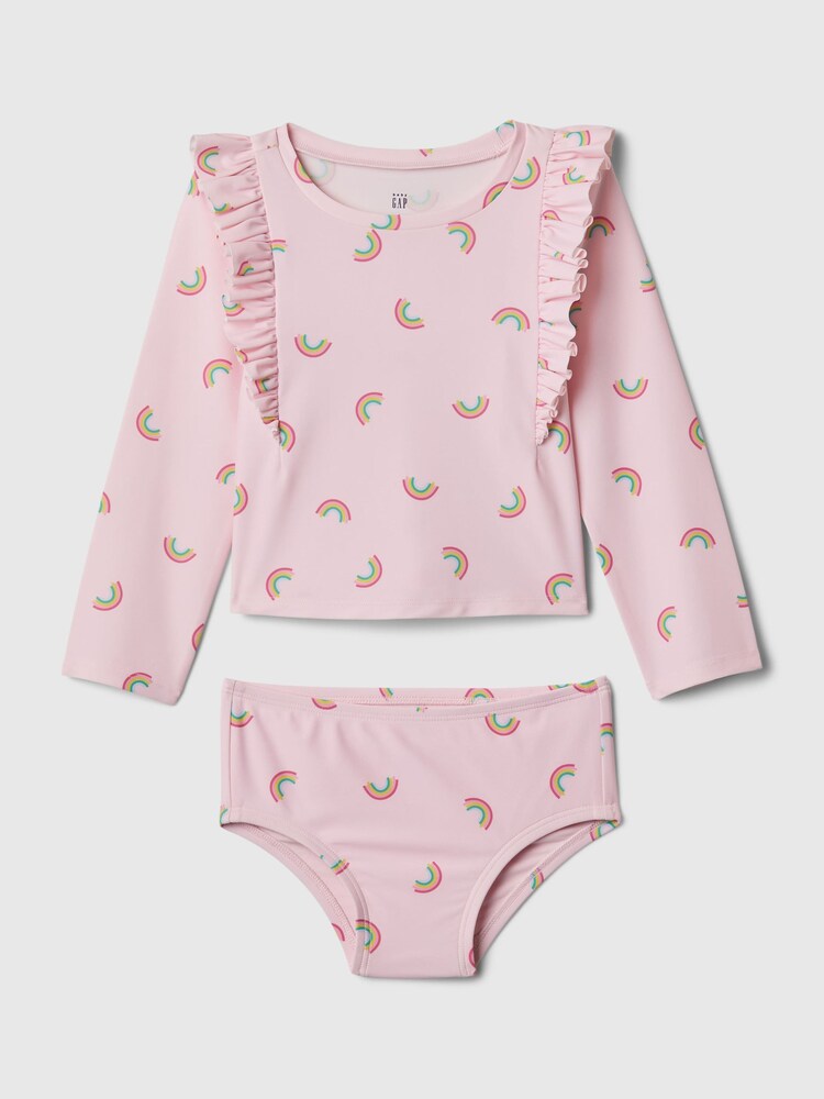 Gap Pink Rainbow Rashguard and Bikini Bottom Baby Set (Newborn-5yrs) - Image 1 of 1 Gap Pink Rainbow Rashguard and Bikini Bottom Baby Set (Newborn-5yrs) - Image 1 of 1