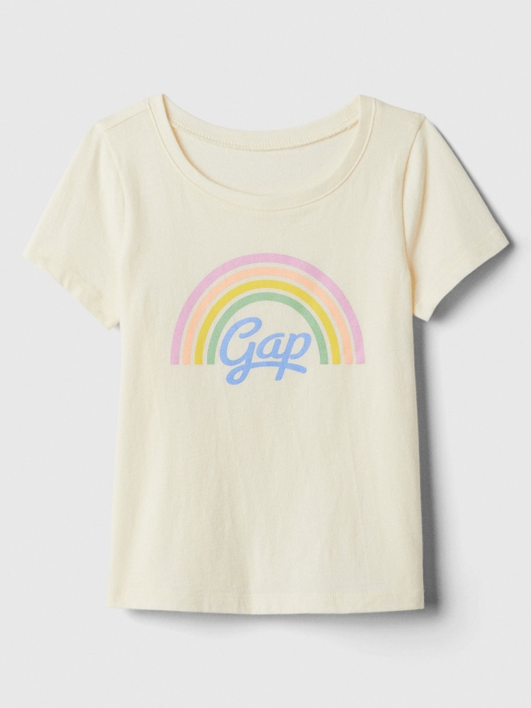 Gap Cream Graphic Short Sleeve Crew Neck T-Shirt (Newborn-5yrs) - Image 1 of 1 Gap Cream Graphic Short Sleeve Crew Neck T-Shirt (Newborn-5yrs) - Image 1 of 1