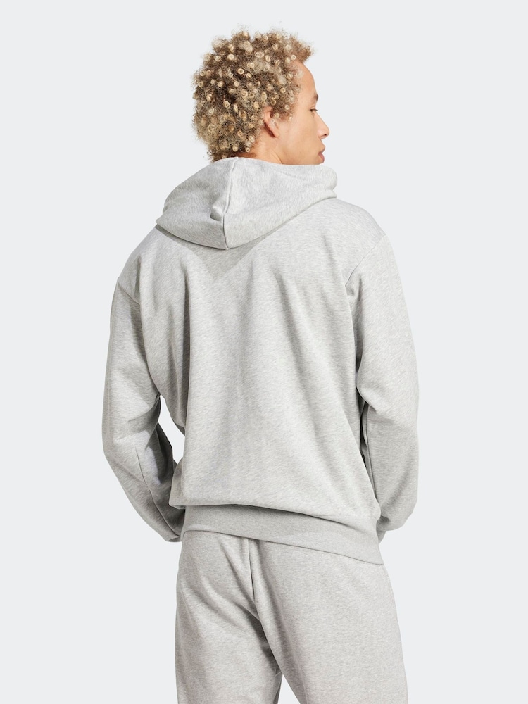 adidas Grey Essentials Big Logo French Terry Hoodie - Image 2 of 6 adidas Grey Essentials Big Logo French Terry Hoodie - Image 2 of 6