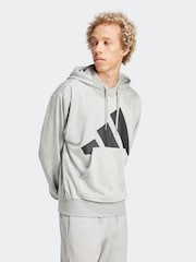 adidas Grey Essentials Big Logo French Terry Hoodie - Image 3 of 6