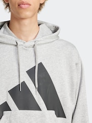 adidas Grey Essentials Big Logo French Terry Hoodie - Image 4 of 6