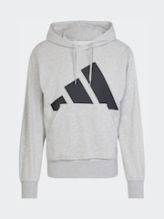 adidas Grey Essentials Big Logo French Terry Hoodie - Image 6 of 6