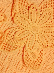 River Island Yellow Asymmetric Crochet Flower Dress - Image 4 of 4