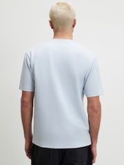 River Island Blue Slim Fit Interlock T-Shirt - Image 4 of 4