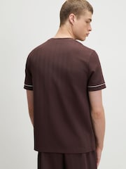 River Island Brown Slim Fit Herringbone T-Shirt - Image 2 of 4
