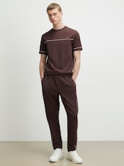 River Island Brown Slim Fit Herringbone T-Shirt - Image 3 of 4