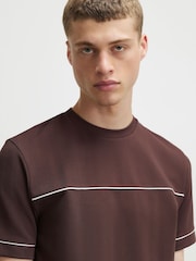 River Island Brown Slim Fit Herringbone T-Shirt - Image 4 of 4