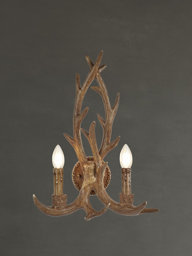 Searchlight Metal Gareth 2 Light Wall Bracket - Image 1 of 1