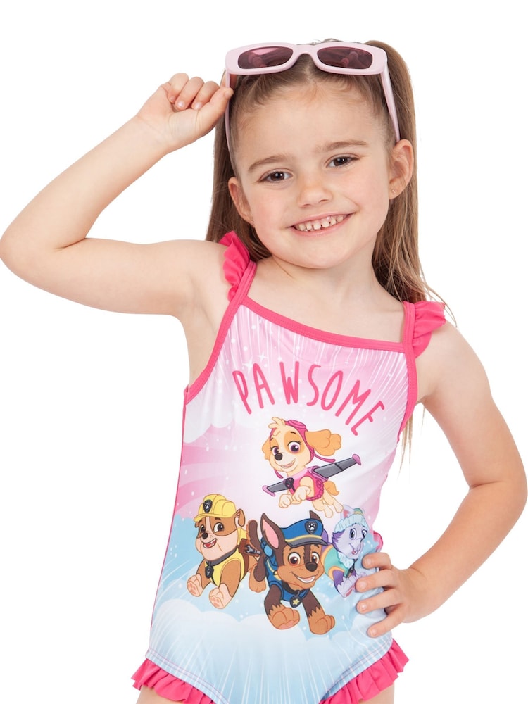 Character Pink Paw Patrol Ruffle Pink Swimsuit - Image 4 of 6