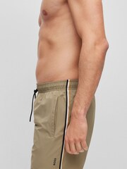 BOSS Green Recycled Material Swim Shorts with Logo and Signature Stripe - Image 3 of 4