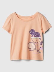 Gap Orange Graphic Short Sleeve Crew Neck T-Shirt (Newborn-5yrs) - Image 1 of 1