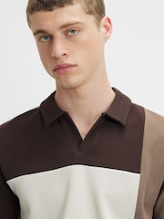 River Island Brown Slim Fit Open Collar Polo Shirt - Image 3 of 4