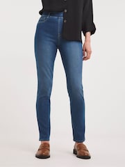 JD Williams Mid Blue Slim Leg Jeggings - Image 1 of 4