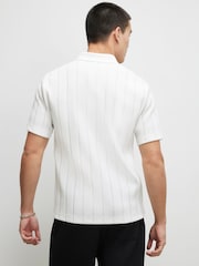 River Island White Slim Fit Open Neck Polo Shirt - Image 2 of 4