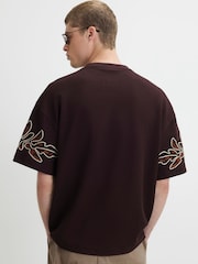 River Island Brown Oversized Roping Floral T-Shirt - Image 3 of 4