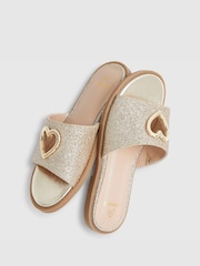 River Island Gold Heart Cutout Mule Sandals - Image 5 of 5