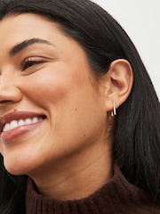 Gold Vermeil Sterling Silver Premium Collection Square Hoop Earrings - Image 1 of 4