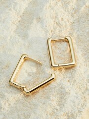 Gold Vermeil Sterling Silver Premium Collection Square Hoop Earrings - Image 3 of 4