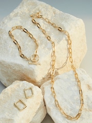 Gold Vermeil Sterling Silver Premium Collection Square Hoop Earrings - Image 4 of 4