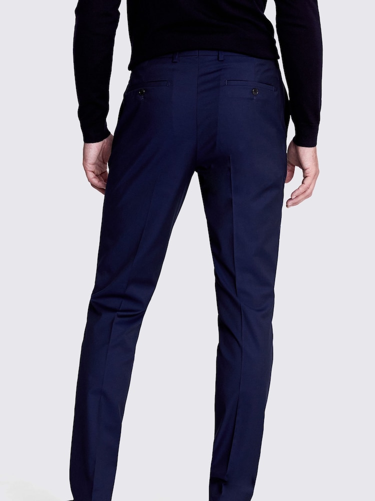 MOSS Ink Blue Slim Stretch Suit: Trousers - Image 2 of 4