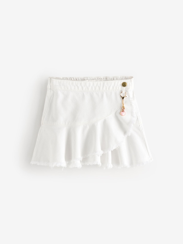 River Island White Aysmmetric Skirt With Keychain - Image 1 of 1