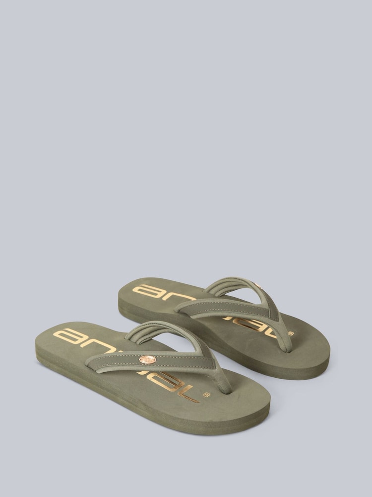 Animal Green Olive Womens Swish Flip Flops - Image 1 of 5