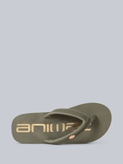 Animal Green Olive Womens Swish Flip Flops - Image 2 of 5