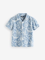 Blue Dino Short Sleeve Printed Shirt (3mths-7yrs) - Image 4 of 6