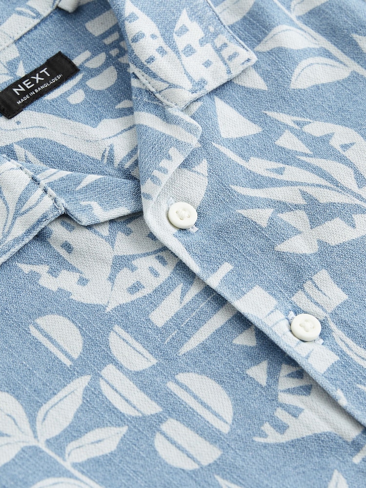 Blue Dino Short Sleeve Printed Shirt (3mths-7yrs) - Image 6 of 6