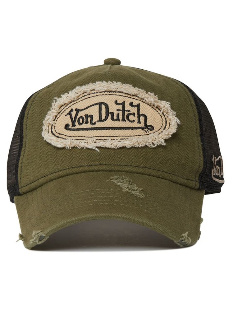 Von Dutch Green Distressed Dad Cap - Image 1 of 4 Von Dutch Green Distressed Dad Cap - Image 1 of 4