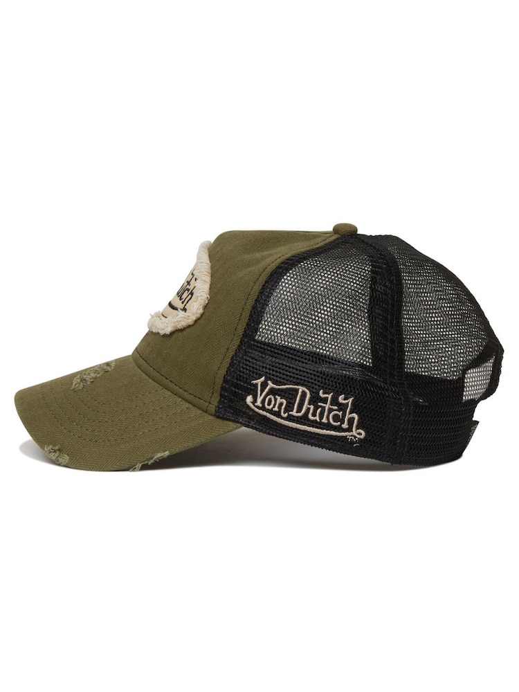 Von Dutch Green Distressed Dad Cap - Image 2 of 4 Von Dutch Green Distressed Dad Cap - Image 2 of 4
